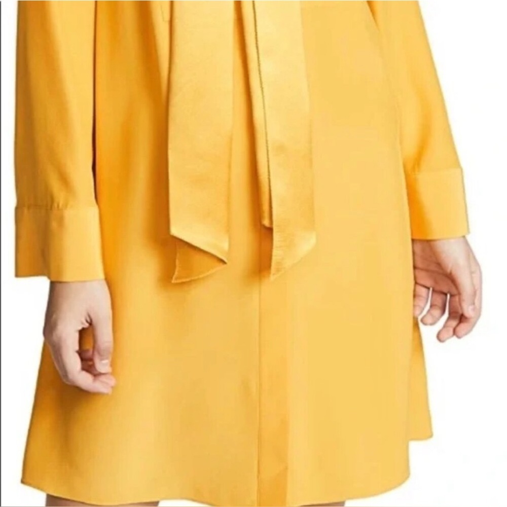 Tory Burch Golden Crest Sophia Silk Dress‎ Long Sleeve Sz 14 Minimalist Feminine - Picture 7 of 10